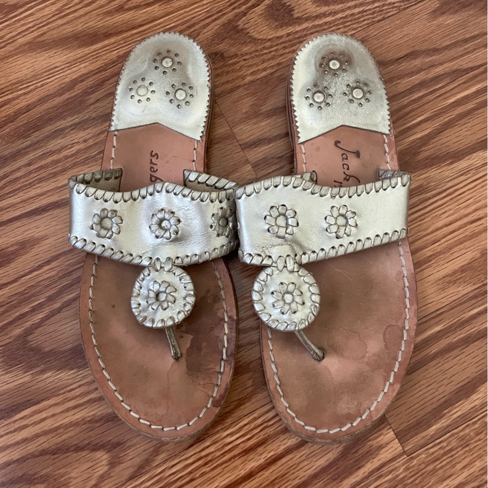 Jack Rogers platinum sandals